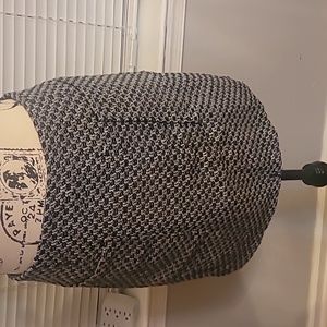 Who What Wear Black and White Midi Tweed with Two Front Pockets Skirt Size 16